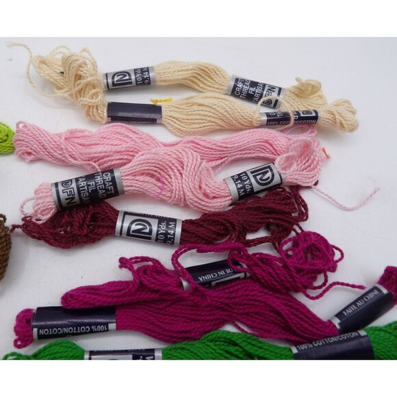 24 Skeins DMC Craft Thread 100% Cotton 15 Colors Assorted Embroidery Yarn - Picture 5 of 7